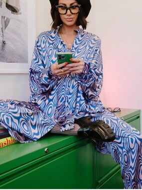 Dressed in Lala - Trippy Swirl Playsuit Pants Only